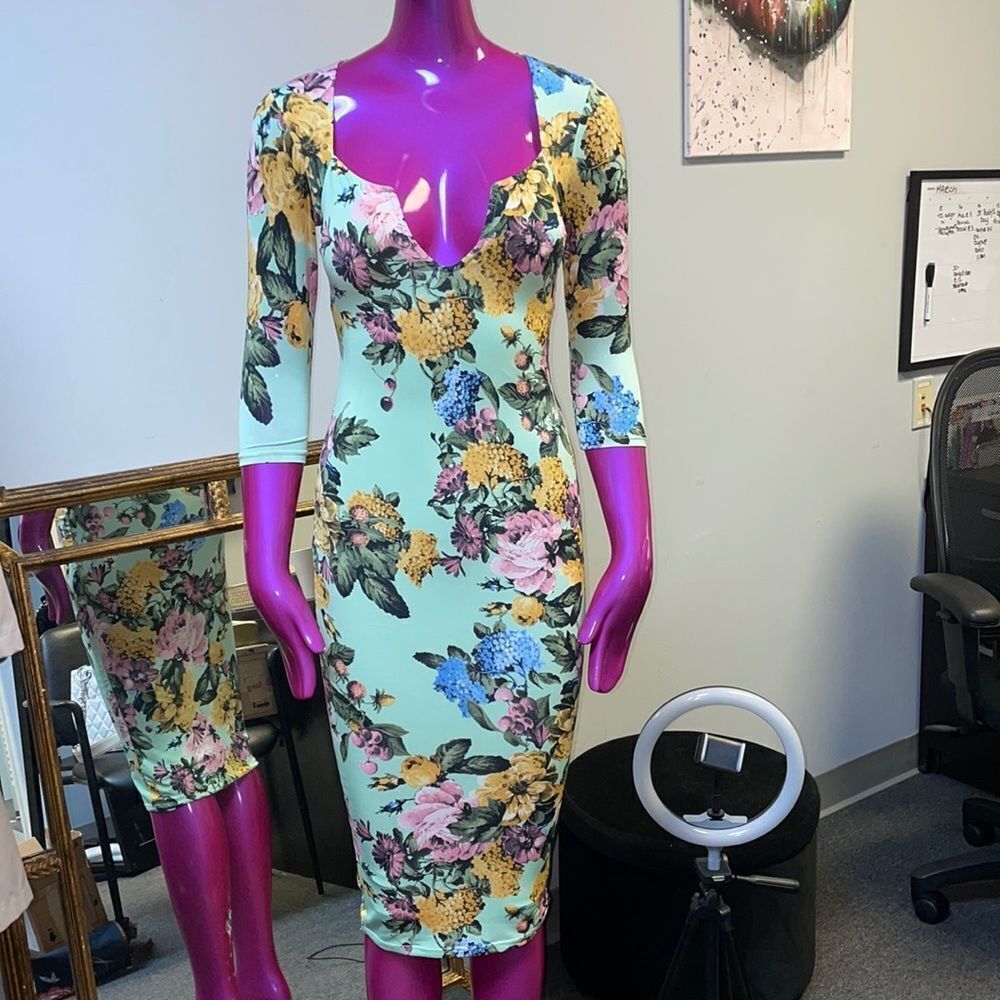 Va Va Voom floral midi dress
